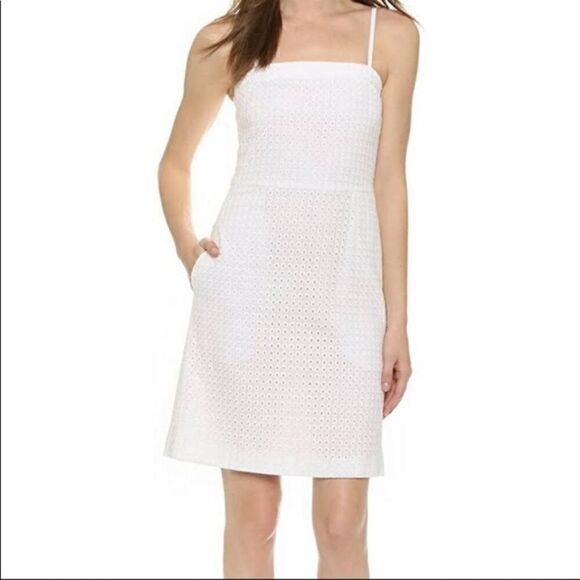 Theory white eyelet classic sleeveless tube top dress | Sz 4 - Picture 2 of 5